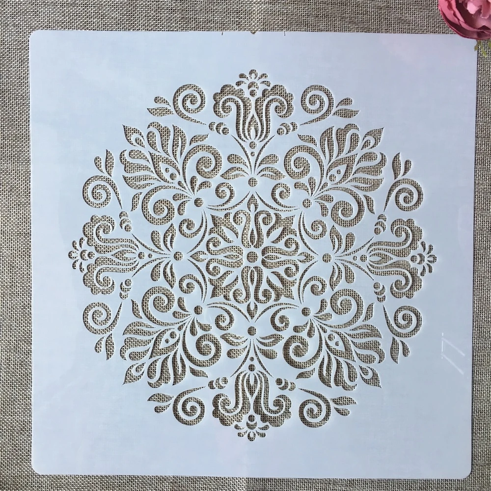 30*30cm Mandala Round Floral DIY Layering Stencils Wall Painting Scrapbook Coloring Embossing Album Decorative Template