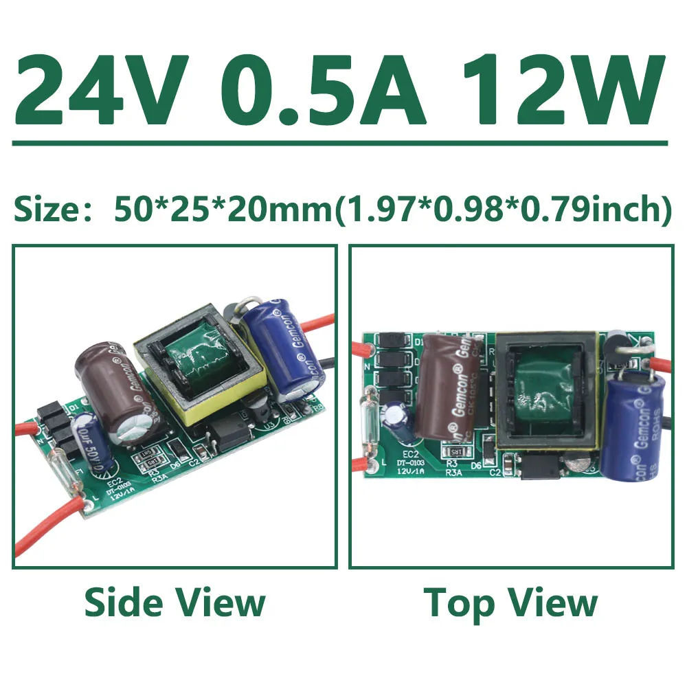 Imagem -05 - Luzes Led Driver para Cpu Fan Fonte de Alimentação Transformadores de Luz dc 12v 24v 6w 12w 24w 36w 60w 84w 100w 120w 220v 230v