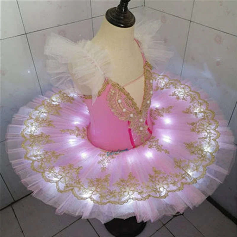 Girls Led Light Professional Ballet Tutu Glow Ballerina Ballet Dress Kids  Adult Luminous Birthday Party Dance Costume Dancewear - AliExpress 200000532