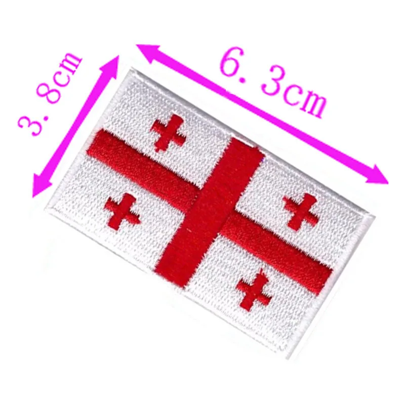 Asia Of Georgia Flag Embroidery Patch 6.3cm Wide High Quality Iron On Sew On Backing/Applique