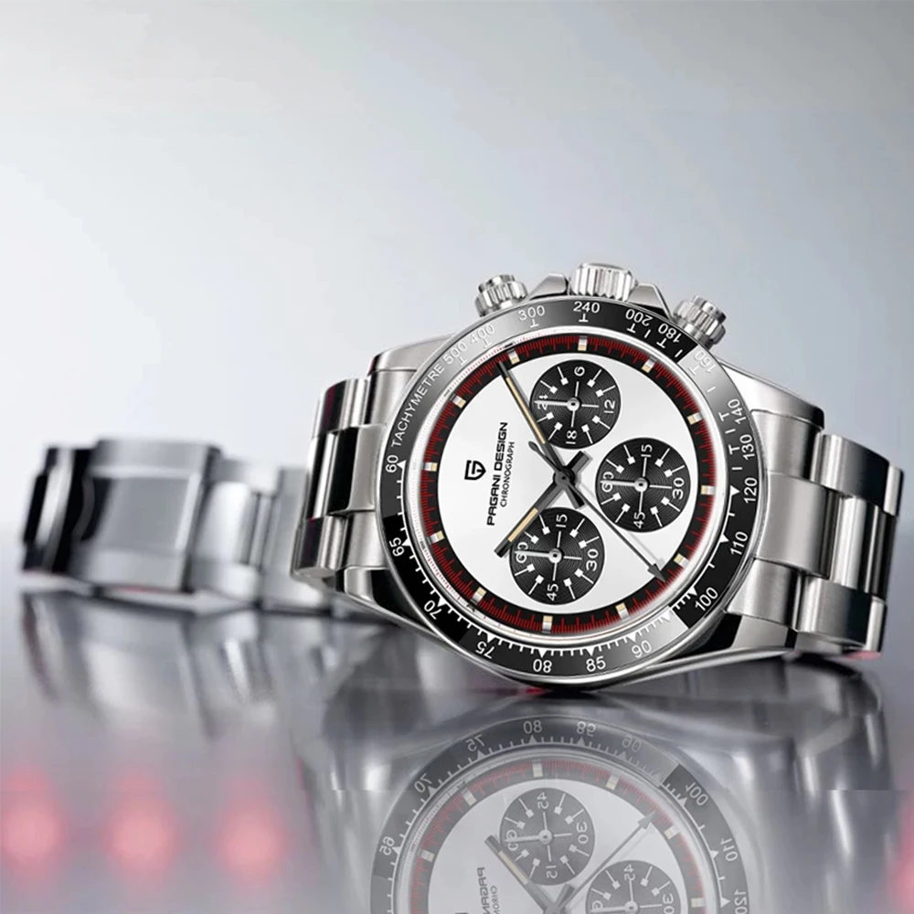 PAGANI DESIGN Luxury Men's Quartz Wristwatch Ceramic Bezel Stainless Steel Waterproof Clock Sports Chronograph Reloj Hombre image 4