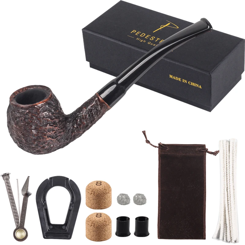 

New 1set Small briar Smoking pipe For 3mm filters portable tobacco pipe pocket Briar Wood