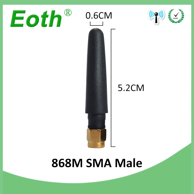 EOTH 20pcs 868mhz antenna 2~3dbi sma male 915mhz lora antene pbx iot module GSM lorawan signal receiver antena high gain