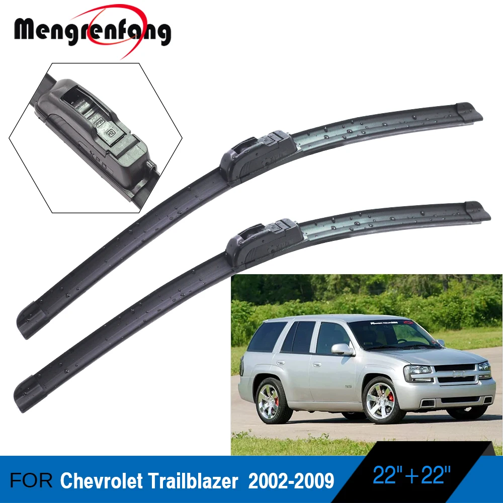 2 Pieces Car Front Windscreen Wiper Blades Soft Rubber Wiper For Chevrolet Trailblazer North American Version 2002-2009