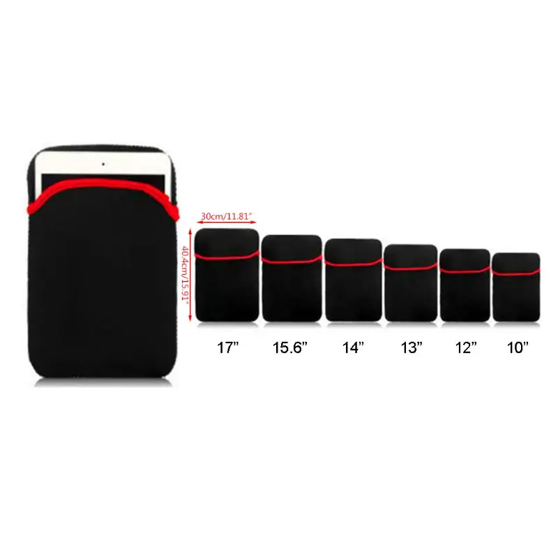 10-17 polegadas Laptop Bolsa Bolsa Bolsa Protetora Neoprene Soft Sleeve Notebook Pad Tablet PC Protective Case Bag
