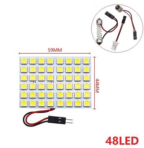 6 9 12 15 24 SMD 5050 Светодиодная автоматическая панель для чтения купольной лампы для салона автомобиля на крыше Лампа для карты T10 W5W C5W C10W Festoon 3 База адаптера