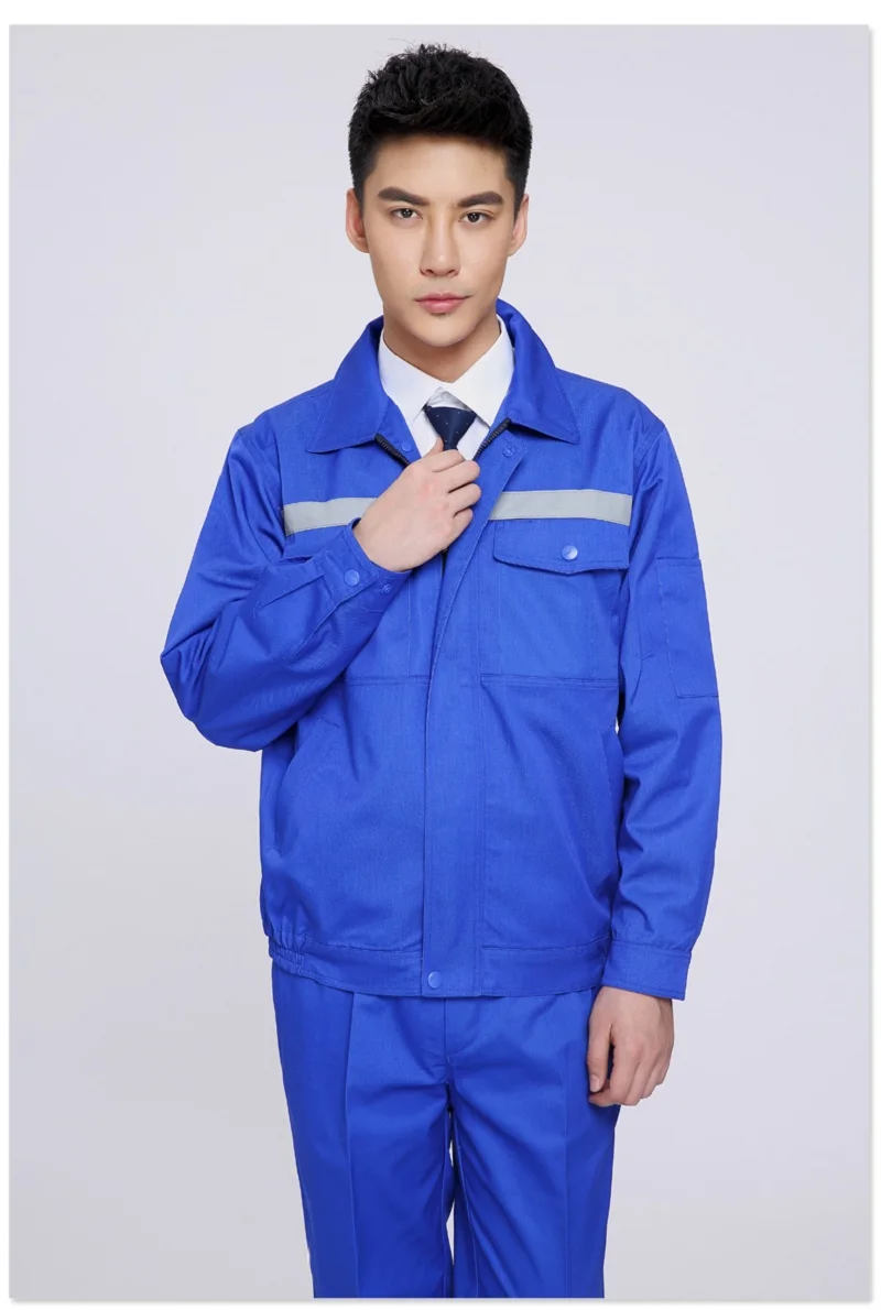 Woman Men Work Coverall Working Uniform Spring Autumn Reflective Safety Welding Suit Car Workshop Mechanic Plus Size Clothes Set