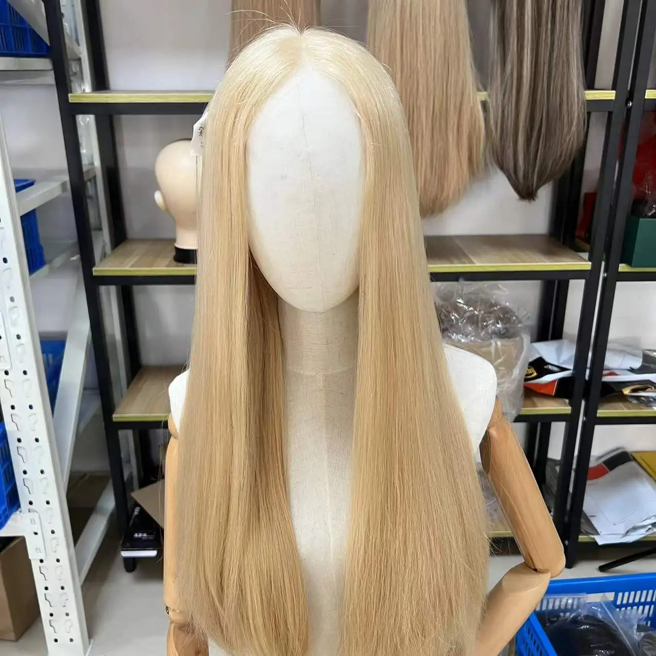 

Yelin Blonde Color European Virgin Straight Hair Lace Top Wig In Stock