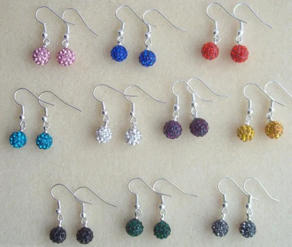 

hdf2e DHL EMS free +Gift 10mm 10 Mixed Color Each 100 Pair fashion hotsale Earrings Stud Jewelry