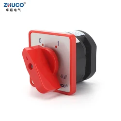 ZHUCO HZ5D-20/4 L01 20A AC380V 2 포지션 1 상 로터리 캠 트랜스퍼 더블 폴 콤비네이션 스위치, 전기 사용