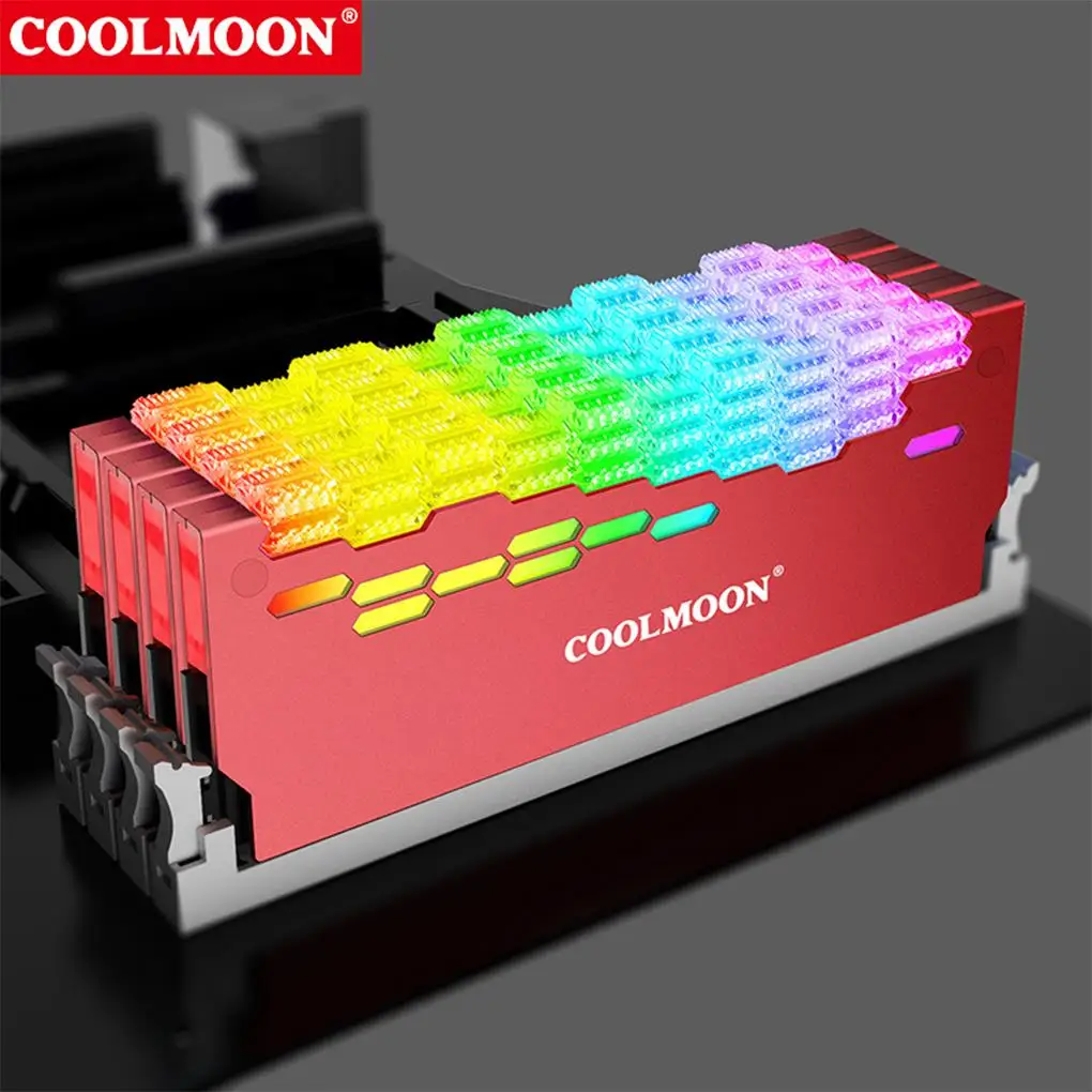 COOLMOON Dragon Armor AURA SYNC Aluminum Alloy RAM Shell Radiator MOD  A-RGB RAM Armor Rainbow Lighting Memory Cooler