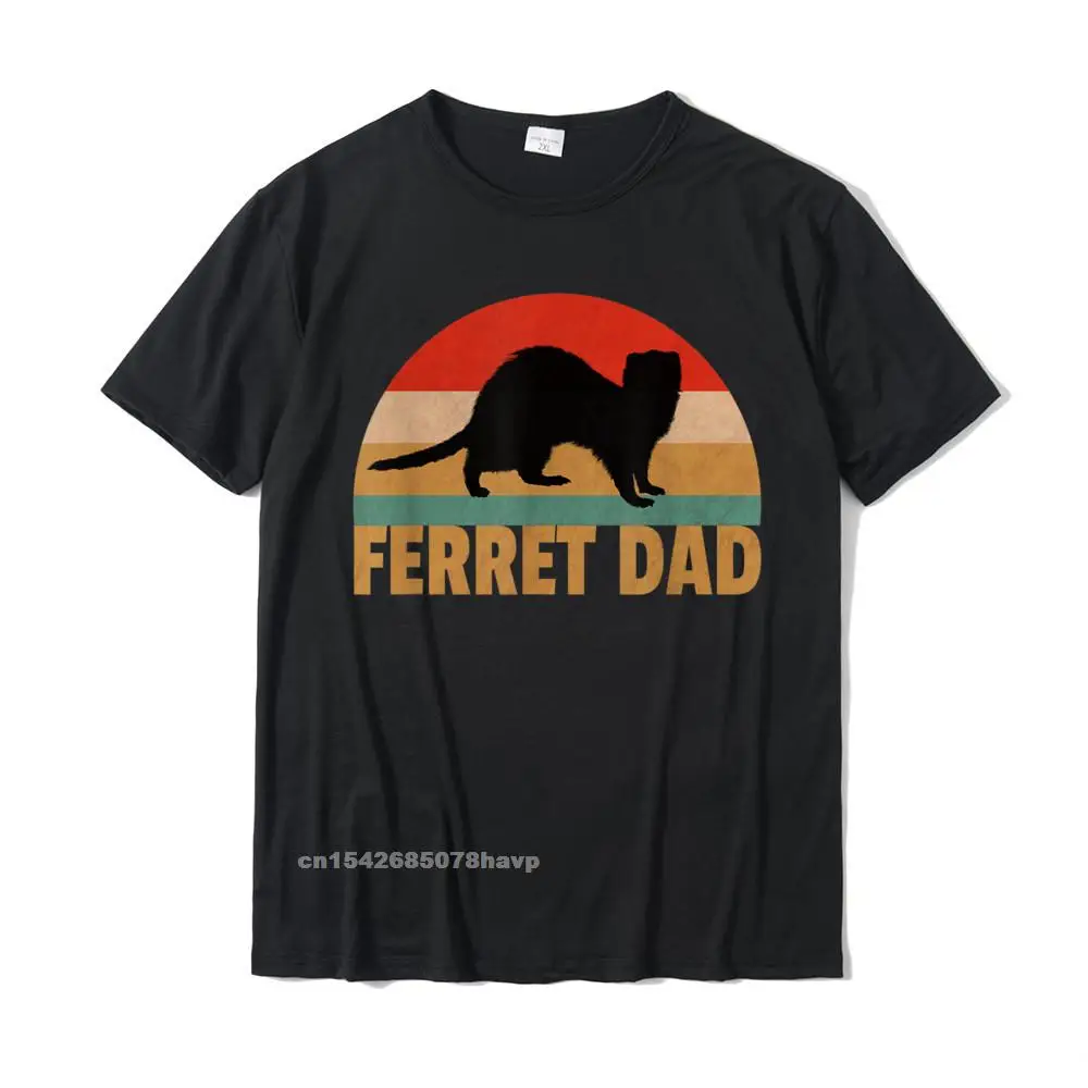 Funny Ferret Retro Pet Ferret Dad Vintage Gift T-Shirt Geek Tshirts For Men Cotton T Shirt Casual Wholesale