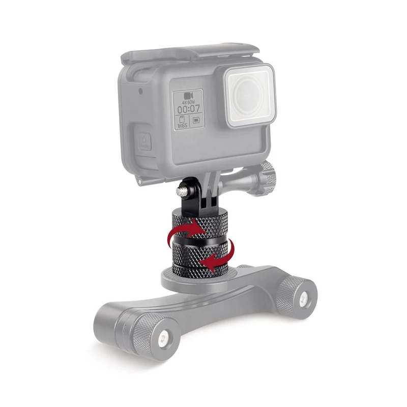 Gopro hero 9 8 7 6 5 4 3 xiaomi yi 4k sjcam eken goproアクセサリ用の360度回転アルミニウム三脚アダプターマウント