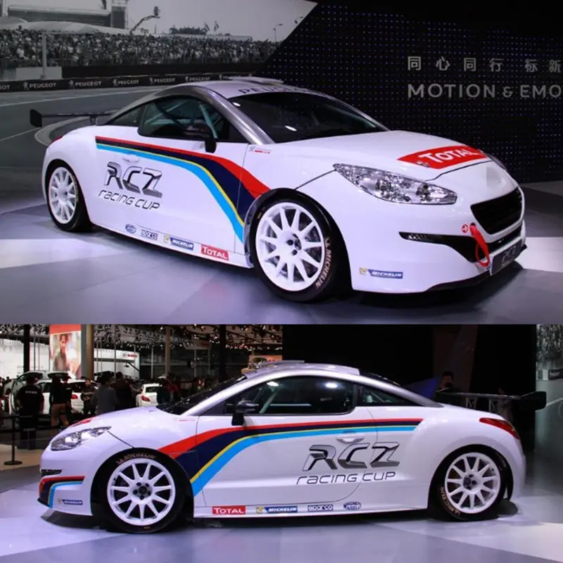 

Гоночная наклейка для Peugeot RCZ, Внешнее украшение кузова, Модифицированная наклейка, Натяжной цветок, полосатая пленка
