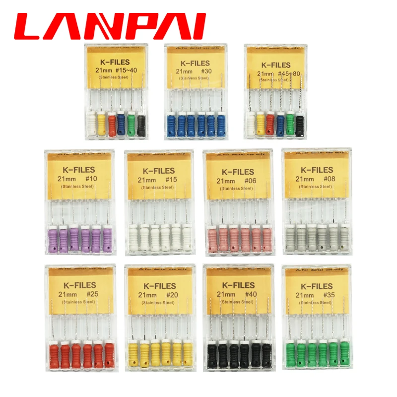 3 boxes Lanpai Dental Endodontic K File Rotary Instruments Hand Use Stainless Steel 25/21mm Dentistry Protaper Endo Files