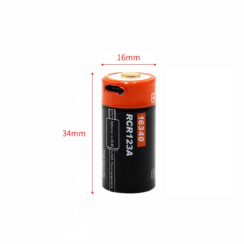 3 PCS. Doublepow 16340 Lithium Battery 3.7V 650mAh Bright Flashlight CR123A Battery USB Rechargeable Batteries