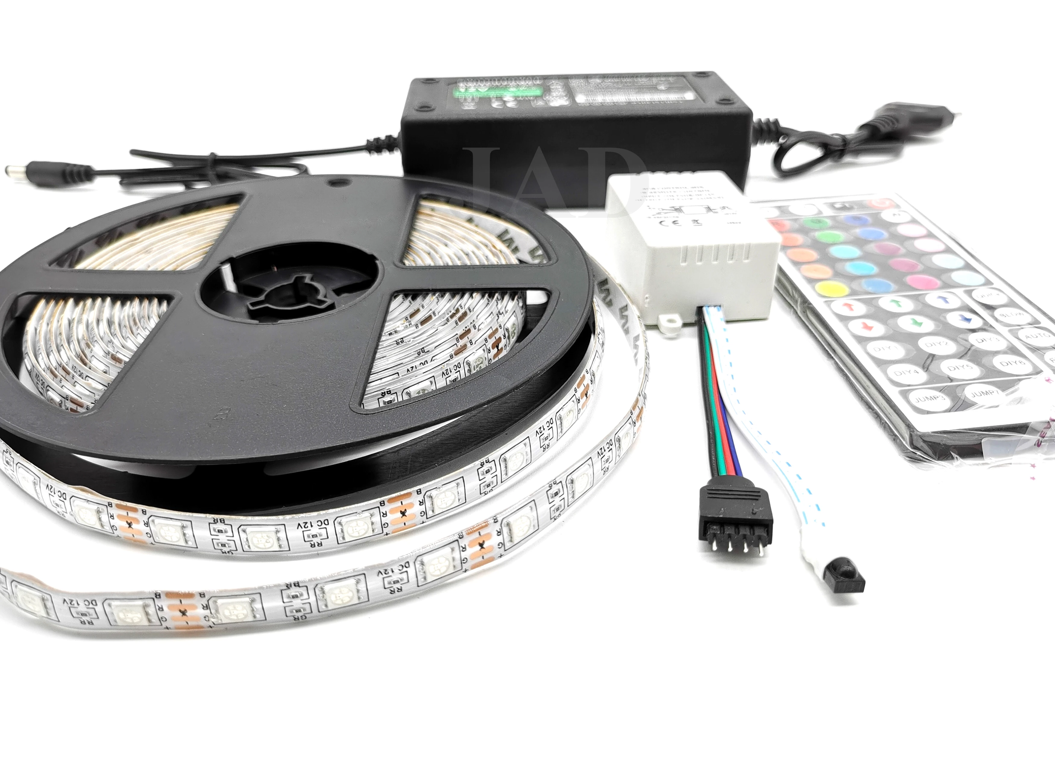 LED Stip Kit DC12V RGB LED Strip 5M Waterproof Flexible Rope Light 5050 60LED/m,24/44Key Remote Controller and 3/5A Power Supply