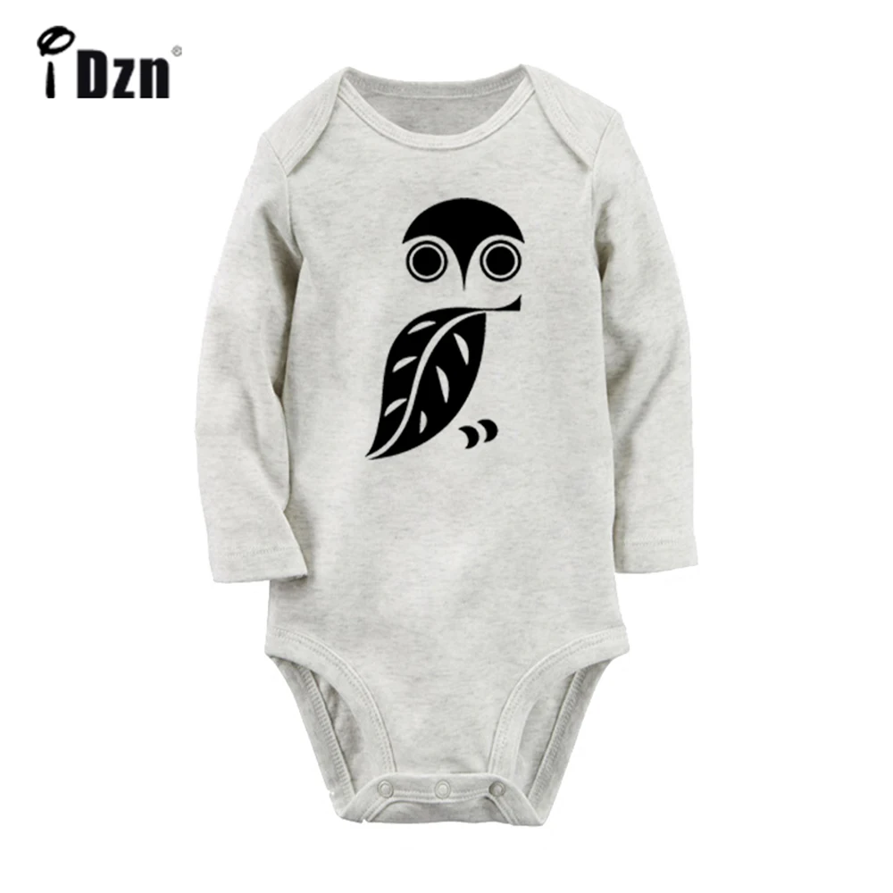 

Big Eyes Owl Bigfoots Foot Boost Snail Born Again 2 Newborn Baby Outfits Long Sleeve Jumpsuit 100% Cotton