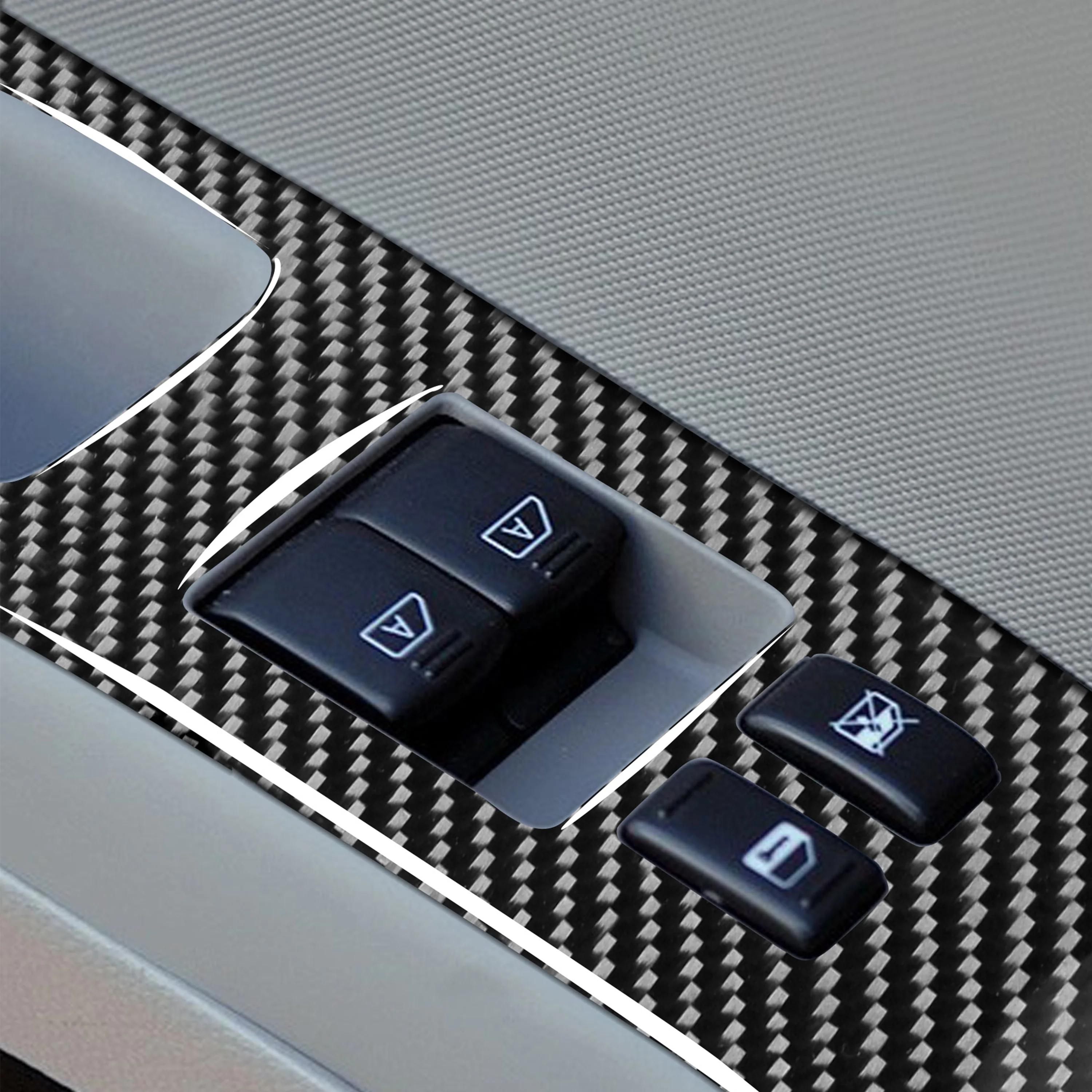 For Nissan 350Z Z33 2003-2005 Accessories Car Carbon Fiber Door Control Panel Window Lift Switch Button Cover Sticker