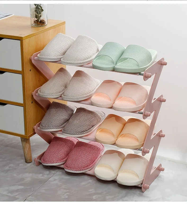 

Z-type Simple Multi-layer Small Shoe Rack Household Assembly Dormitory Dustproof Shoe Cabinet Storage Rack Children's Shoe Rack