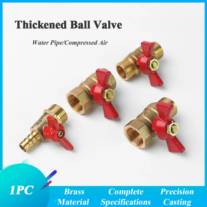 Brass Shut Off Ball Valve With Butterfly Handle For Fuel Gas Water Oil Air 1/4\