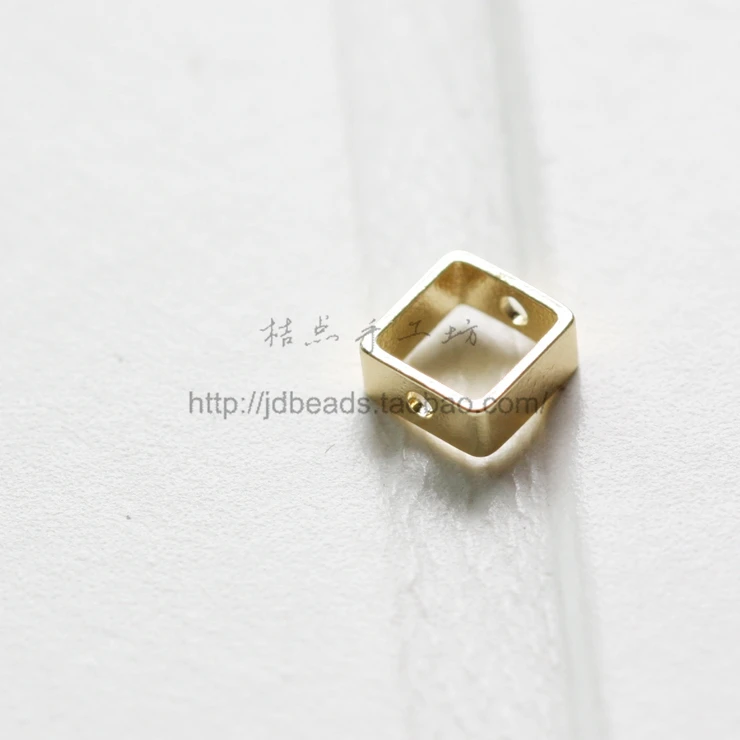 Solid Brass Rectangle Charm - Square Spacer Pendant 6x2.5mm (1896C)