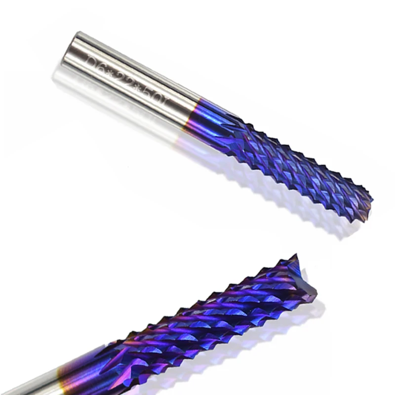UCHEER 3.175-10mm SHK Solid Carbide Corn End Mill Milling Cutter Router Bit Nano Blue Engraving Router Tools CNC Endmill