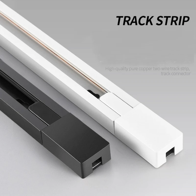 2 Wires 0.5M Thick Track Rail for LED Track Light Aluminum Track Strip Modern Track Line Connectors Black And White Body