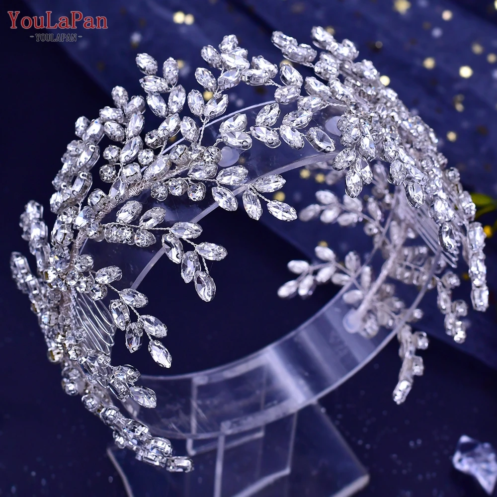 Youlapan hp432 luxo casamento cabelo tiara cristal pente de cabelo casamento nupcial strass clipe de cabelo noiva acessórios de cabelo headdress