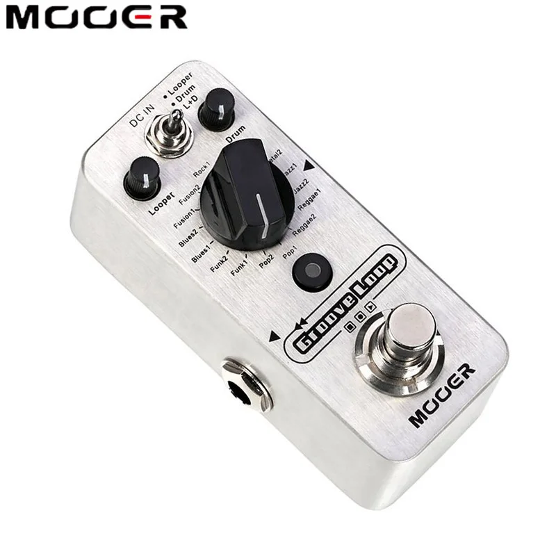 Mooer Groove Loop Drum Machine Guitar Effect Pedal Effector Phrase Loop Drum Machine for Electric Guitar Looper 20 Min Recording