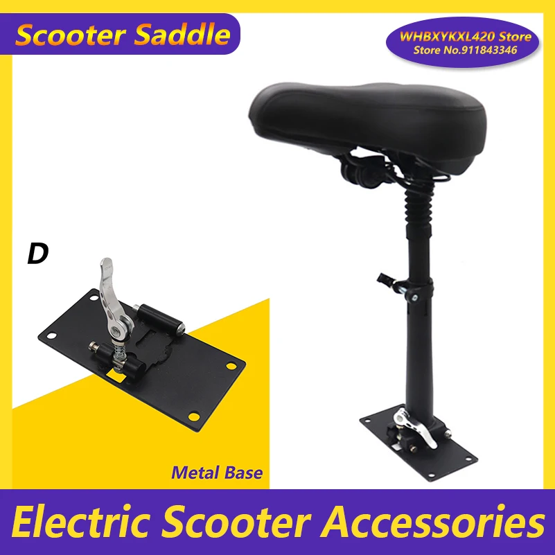 10 Inch Electric Scooter Saddle Foldable Height Adjustable Shock-Absorbing Folding Seat Chair for   Accessories