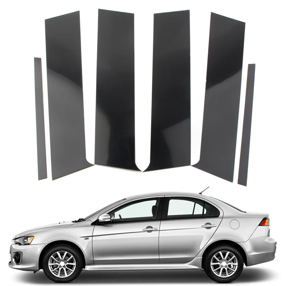 

Black Car Pillar Posts Door Trim Decoration 6Pcs For Mitsubishi Lancer Sedan 2008 2009 2010 2011 2012 2013 2014 2015 2016 2017