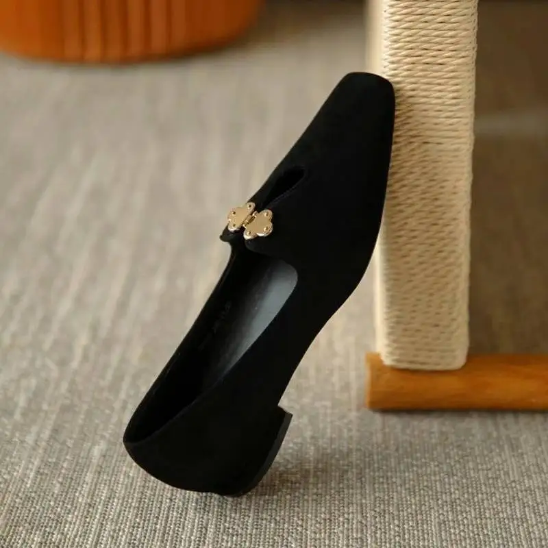 Ladies Flat Shoes Round Toe Solid Color Single Shoes Retro Elegant Shoes Casual Office Shoes Lazy Shoe Covers Wear Shoes Women