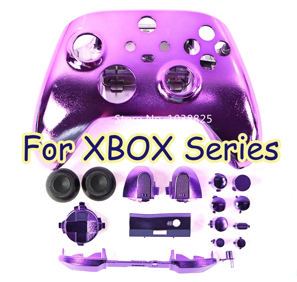 6pcReplacement Chrome housing shell case buttons for xbox series s x controller front back housing case for xbox series x s