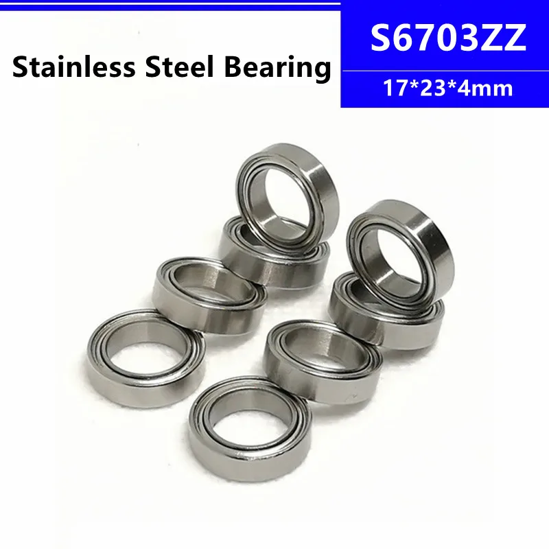 

10pcs/50pcs S6703ZZ 17*23*4mm Stainless Steel Deep Groove Ball Bearing 17x23x4mm S6703Z S61703ZZ B6703ZZ