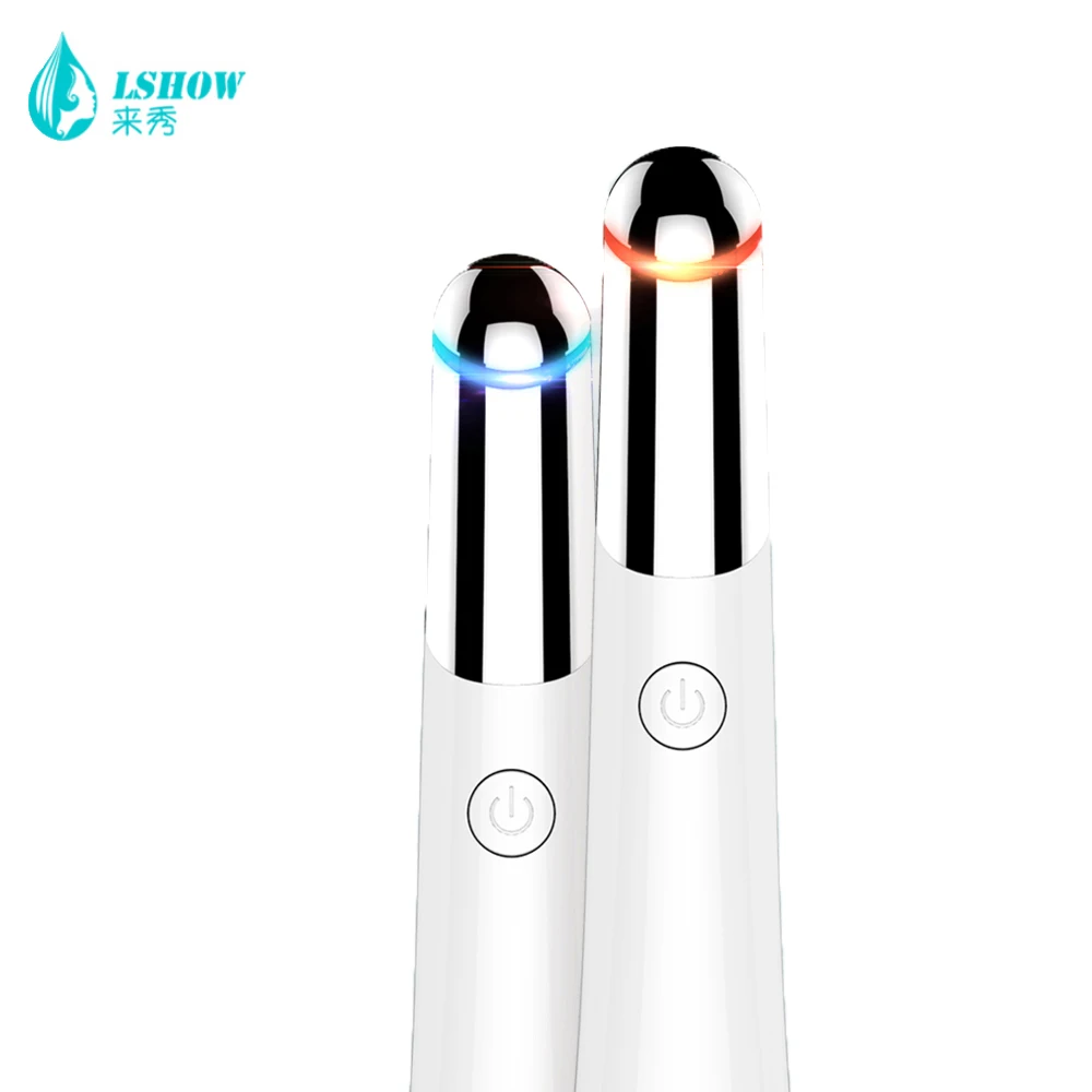 LSHOW Beauty Electric Heated Sonic Eye Massager Wand Rechargeable Face Massager Roller Wand Eliminating Wrink Eye Care Machine