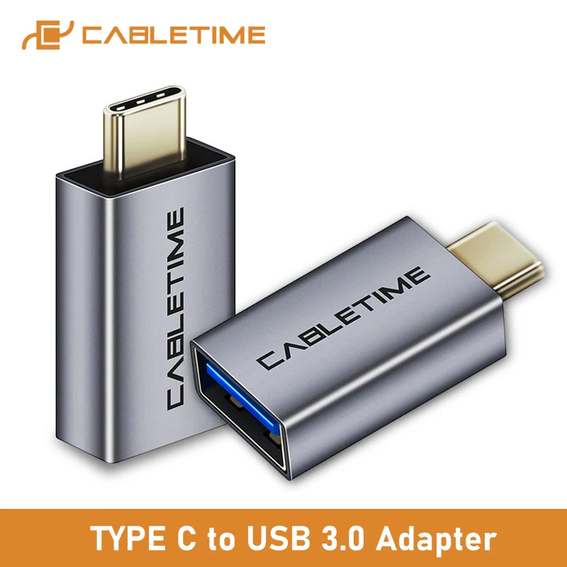 CABLEIME Type C OTG USB3.0 A Female to Type-C Adapter Charging Sync Converter for Huawei Mate30 pro P40 Tablets C011