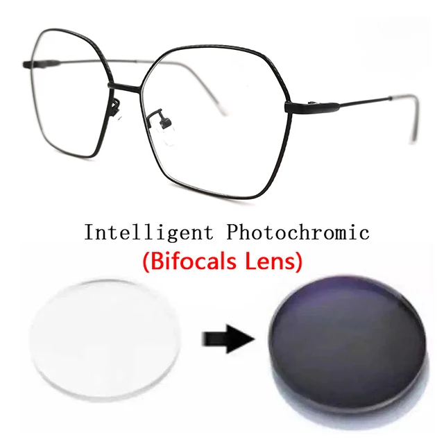 Intelligent Photochromic Bifocals Reading Sunglasses Magnifier For Women Men Look Near Far Presbyopic Glasses Metal Frame N5 image 5