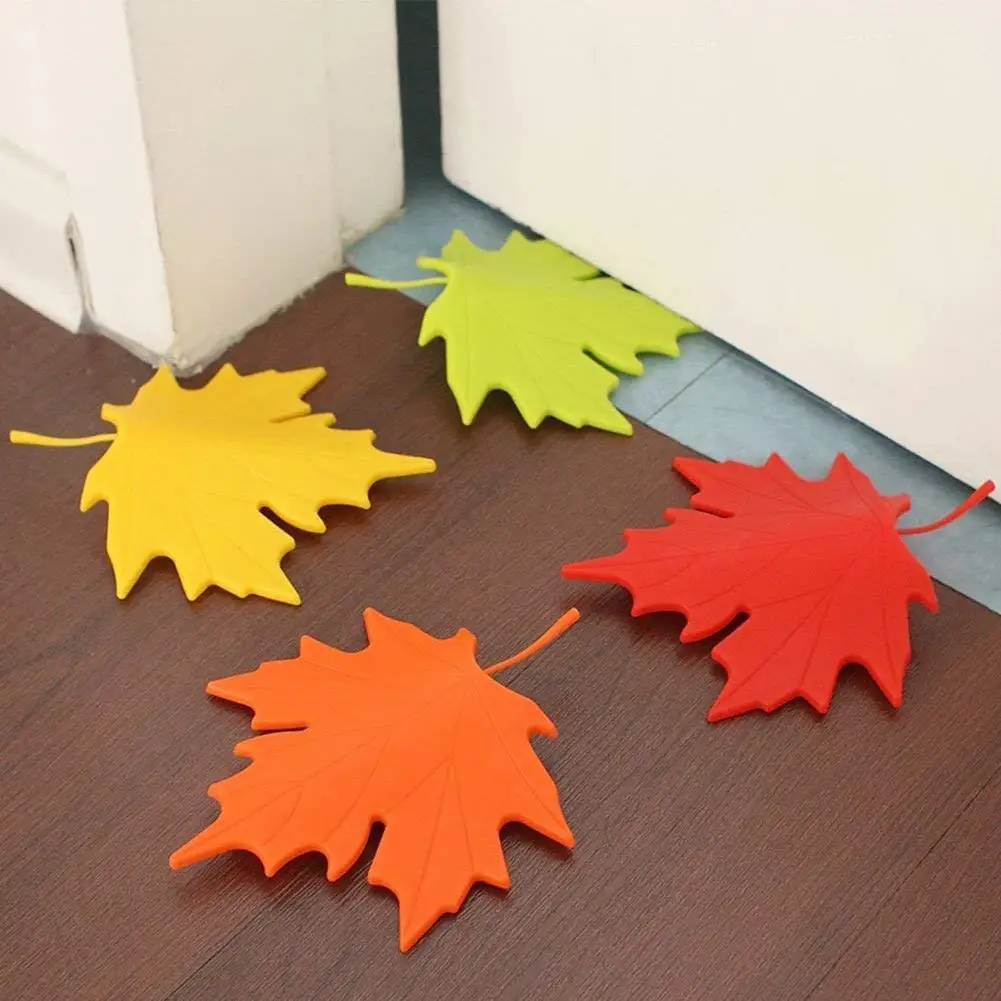 1PCS Maple Autumn Leaf Style Home Decor Finger Safety Door Stop Stopper Doorstop Anti-Folder Hand Hotel Security Door Stop