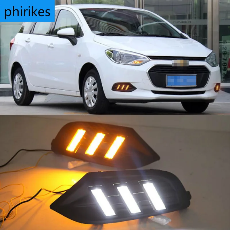 

1 Set Car LED DRL Light Daytime Running Light Daylight With Turn Signal Lamp For Chevrolet Chevy AVEO RV Sonic 2016-2018