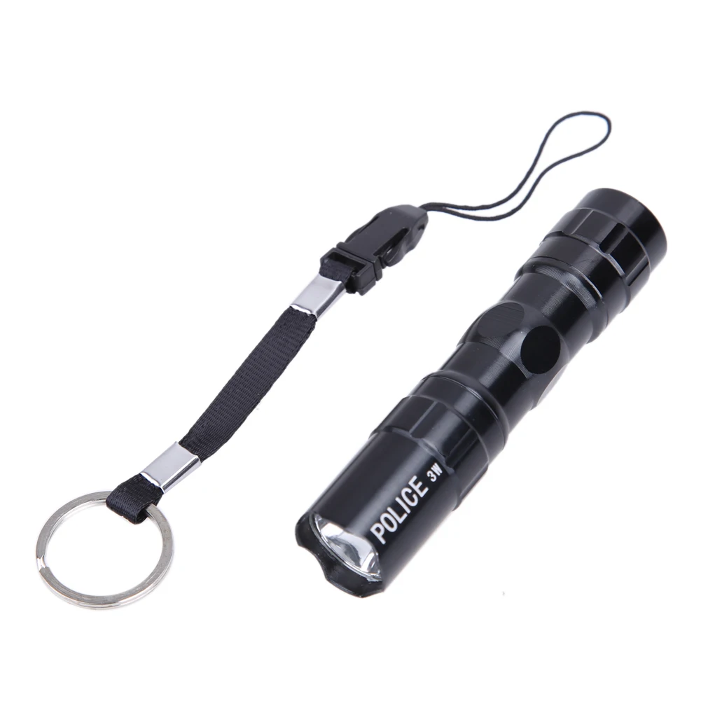 Latarka LED Mini latarka poręczna latarka policyjna LED lekka przenośna wodoodporna na zewnątrz Camping czarna latarka