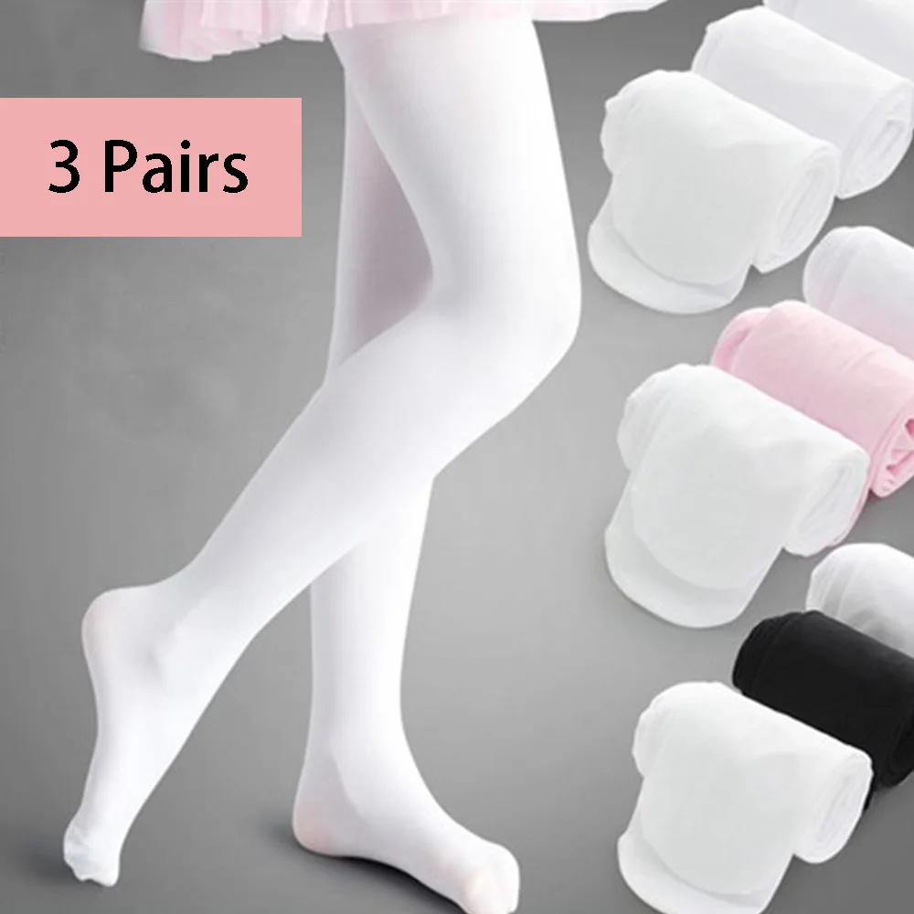 Girls Ballet Dance Tights Spring Autumn children  Kids Pantyhose Gymnastics  Stocking Velvet White Pink Pantyhose