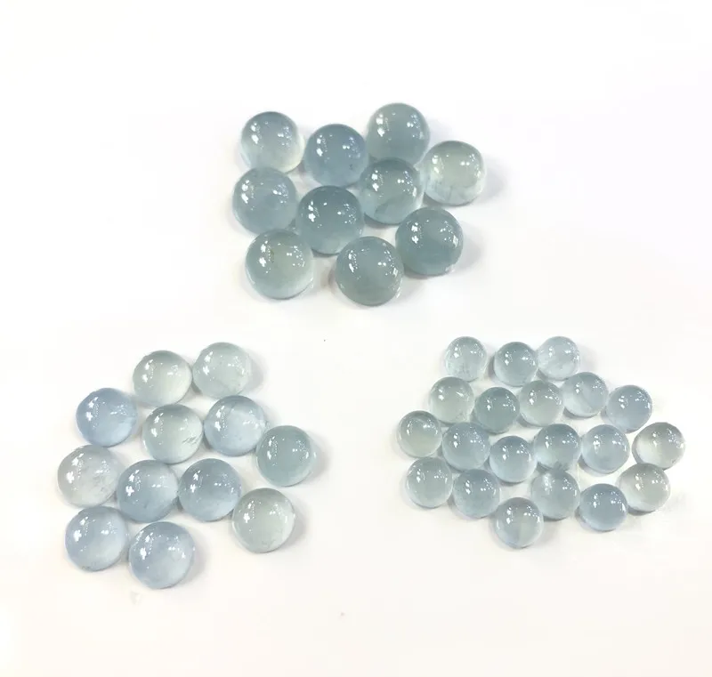 Natural Aquamarine Cabochon 6mm 8mm 10mm Round Gem Stone Loose Bead Cabochon,Gem Ring Face jewelry making