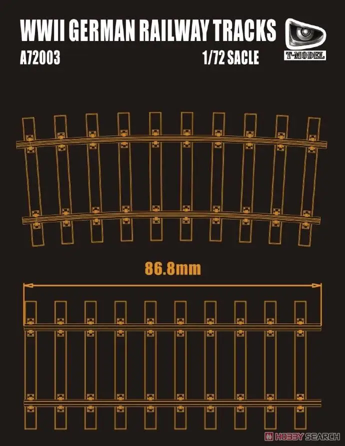 T-MODEL  A72003 1/72 German Railway Tracks (8 Pieces = 70cm)