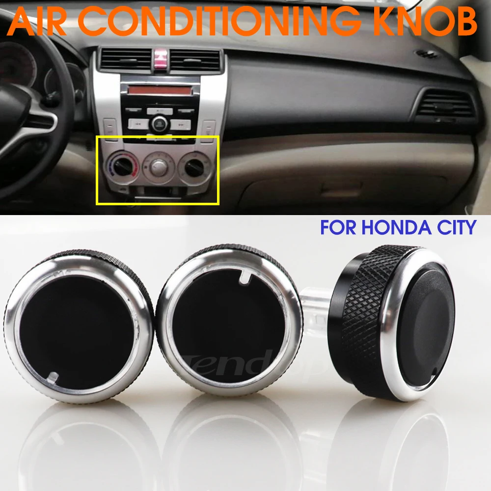 For Honda CITY FIT 3PCS Air Conditioning Knob Car Air Conditioning Heat Control Switch Knob AC Knob auto accessories