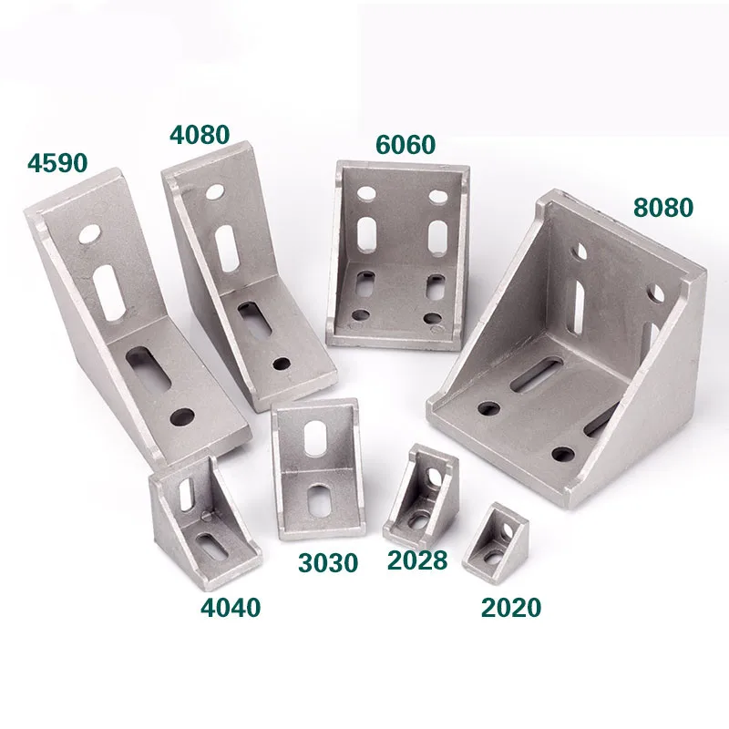 1/5/10pcs 2020 2028 3030 3060 4080 6060 8080 20/30/40/45/60 Aluminum profile connector CNC Router Aluminum corner bracket