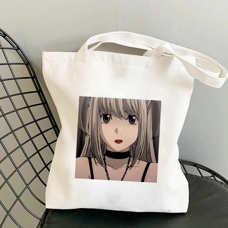 กระเป๋านักช้อป Misa Amane Death Note Anime กราฟิกสุภาพสตรี Tas Jinjing Kanvas กระเป๋าช้อปปิ้งกระเป๋าถือผู้หญิง Reusable กระเป๋าสะพายไหล่