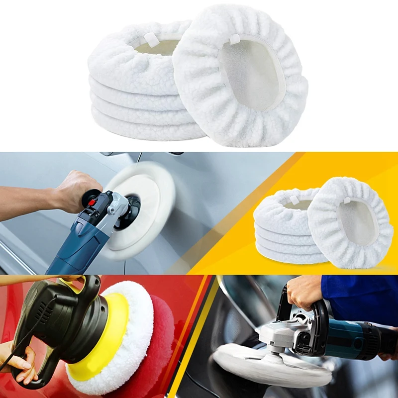 5 Pcs 10 INCH Bonnet Polisher Polish Pad Polishing Buffling Car Buffer Waxer