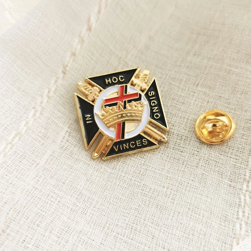 1pc Freemasonry Knights Templar York Rite Free Mason Metal Badge Lapel Pins Diestruck Enamel Masonic Brooch Craft