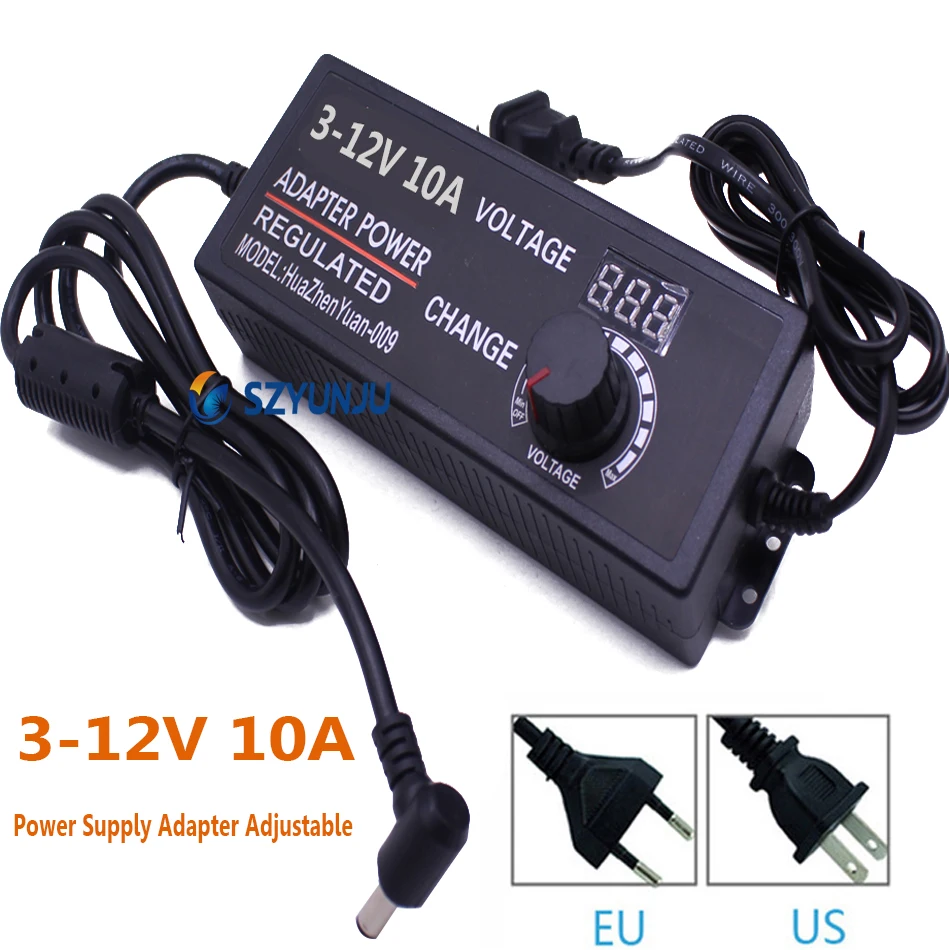 New AC to DC 3V-12V 10A Power Supply Adapter Adjustable Lighting Accessories Display Screen Voltage Power Supply